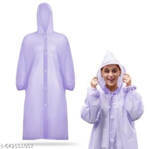 2PCS Raincoat for Men and Women Waterproof Hooded Poncho Jacket EVA Reusable Packable Outdoor Free Size Purple