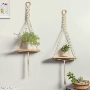 Home Decors Macrame Wall Hanging Shelf (Pack Of 02)