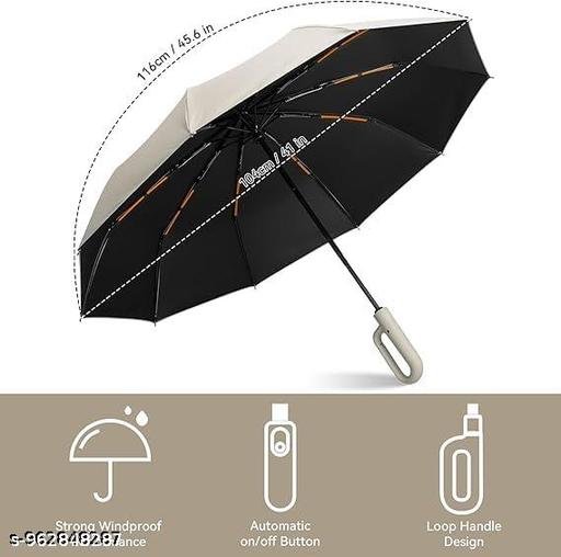 Portable Auto Travel Umbrella - Windproof for Rain, Strong for Wind, Auto Open/Close Button, Perfect Car Umbrella for Men & Women . - Image 3