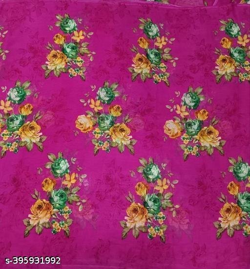 Combo Floral Sarees, Set of 2, Georgette Printed Sarees With Blouse Piece - Image 4