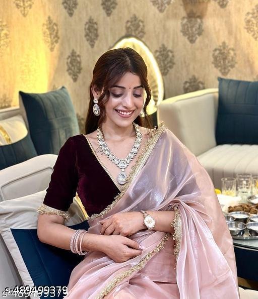 Beautiful Shining Nylon Net Saree