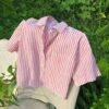 Verticle Striped Half Shirt